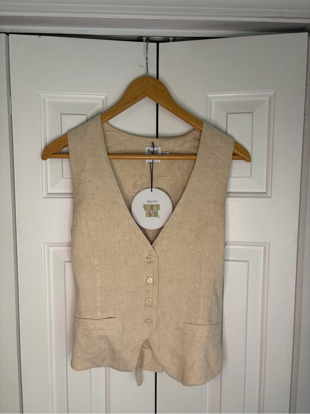 Princess Polly Ginger Linen Blend Vest Beige